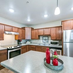 community room kitchen at Northview Apartments located in Sartell MN